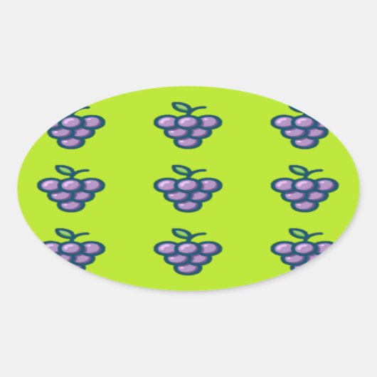 Sticker Ovale Purple grapes (Devant)