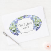 Sticker Ovale Purple hydrangea Mariage personnalisé (Enveloppe)