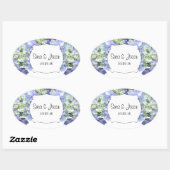 Sticker Ovale Purple hydrangea Mariage personnalisé (Feuille)