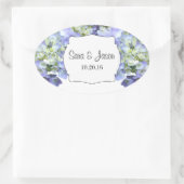 Sticker Ovale Purple hydrangea Mariage personnalisé (Sac)