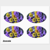 Sticker Ovale Purple Phlox Golden Glow (Feuille)