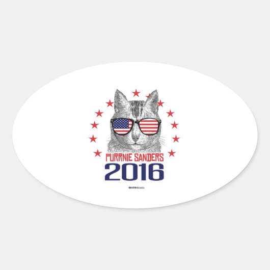 Sticker Ovale Purrnie Sanders 2016 (Devant)