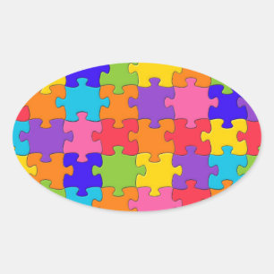 Sticker Ovale Puzzle Puzzle Puzzle Puzzle