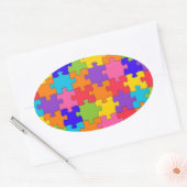 Sticker Ovale Puzzle Puzzle Puzzle Puzzle (Enveloppe)