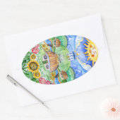 Sticker Ovale Pysanka, oeuf de Pâques ukrainienne (Enveloppe)