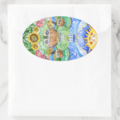 Sticker Ovale Pysanka, oeuf de Pâques ukrainienne (Sac)