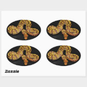 Sticker Ovale Python Brown et Gold Ball (Feuille)