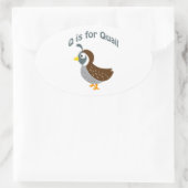 Sticker Ovale Q est pour Quail (Sac)