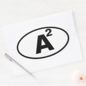 Sticker Ovale QUATRE Ann Arbor, "A" Carrée (Enveloppe)