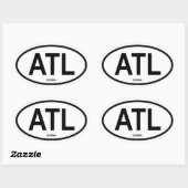 Sticker Ovale QUATRE Atlanta "ATL" (Feuille)