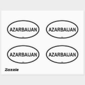 Sticker Ovale QUATRE "Azerbaïdjan" (Feuille)
