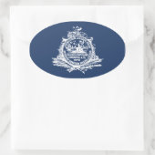 Sticker Ovale QUATRE Charleston, drapeau de Sc (Sac)