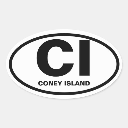 Sticker Ovale QUATRE Coney Island "ci " (Devant)