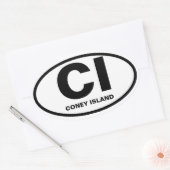 Sticker Ovale QUATRE Coney Island "ci " (Enveloppe)