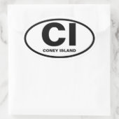 Sticker Ovale QUATRE Coney Island "ci " (Sac)