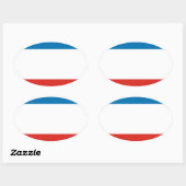 Sticker Ovale QUATRE Drapeau de Crimée (Feuille)