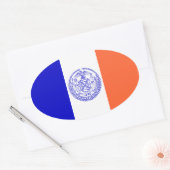 Sticker Ovale QUATRE Drapeau de New York (Enveloppe)