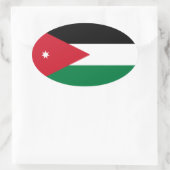 Sticker Ovale QUATRE Drapeau national de Jordanie (Sac)