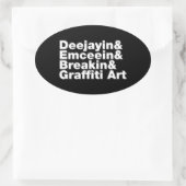 Sticker Ovale Quatre éléments de l'Hip hop (Sac)