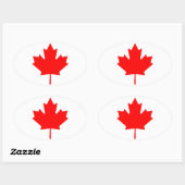 Sticker Ovale QUATRE Feuille d'érable du Canada (Feuille)
