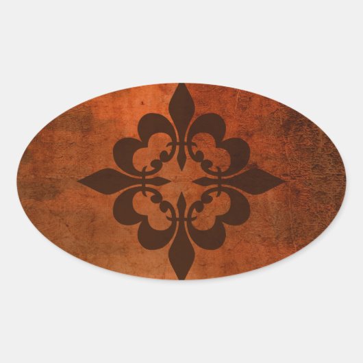 Sticker Ovale Quatre Fleur de Lis (Devant)