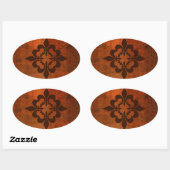 Sticker Ovale Quatre Fleur de Lis (Feuille)