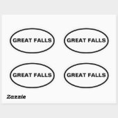 Sticker Ovale QUATRE Great Falls, Montana (Feuille)