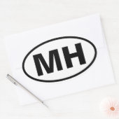 Sticker Ovale QUATRE Haven Mott "MH" (Enveloppe)