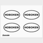 Sticker Ovale QUATRE Hoboken, New Jersey (Feuille)