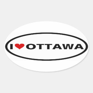 Sticker Ovale QUATRE I [Coeur] Ottawa