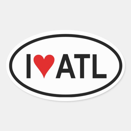 Sticker Ovale QUATRE "I [heart] Atl" (Devant)