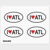 Sticker Ovale QUATRE "I [heart] Atl" (Feuille)