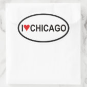 Sticker Ovale QUATRE "I [heart] Chicago" (Sac)