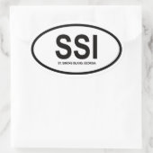 Sticker Ovale QUATRE Ile Saint-Simons, Géorgie (Sac)