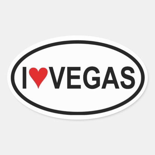Sticker Ovale Quatre "Je [coeur] Vegas (Devant)