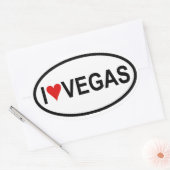 Sticker Ovale Quatre "Je [coeur] Vegas (Enveloppe)