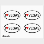 Sticker Ovale Quatre "Je [coeur] Vegas (Feuille)