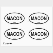 Sticker Ovale QUATRE Macon, Géorgie (Feuille)