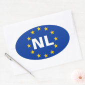 Sticker Ovale QUATRE Pays-Bas "NL" (Enveloppe)