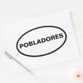 Sticker Ovale QUATRE "Pobladores" (Enveloppe)