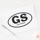 Sticker Ovale QUATRE Rives du Golfe, Alabama "GS" (Enveloppe)