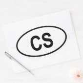 Sticker Ovale QUATRE Tchécoslovaquie "CS" (Enveloppe)