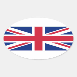 Sticker Ovale QUATRE Union Jack au Royaume-Uni