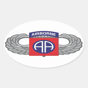 Sticker Ovale quatre-vingt-deuxième Division Aéroportée "tout