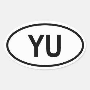 Sticker Ovale QUATRE Yougoslavie "YU"