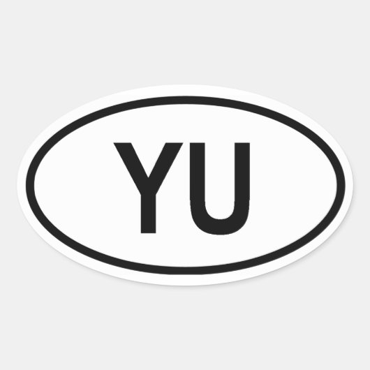 Sticker Ovale QUATRE Yougoslavie "YU" (Devant)