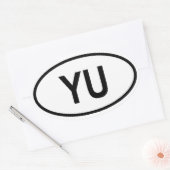 Sticker Ovale QUATRE Yougoslavie "YU" (Enveloppe)
