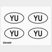 Sticker Ovale QUATRE Yougoslavie "YU" (Feuille)