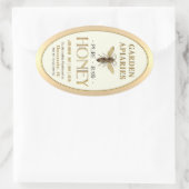 Sticker Ovale Queen Bee 16 oz Queenline Jar Raw Honey Gold (Sac)