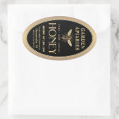 Sticker Ovale Queenline 16 et 32oz Black Honey Jar Queen Bee (Sac)